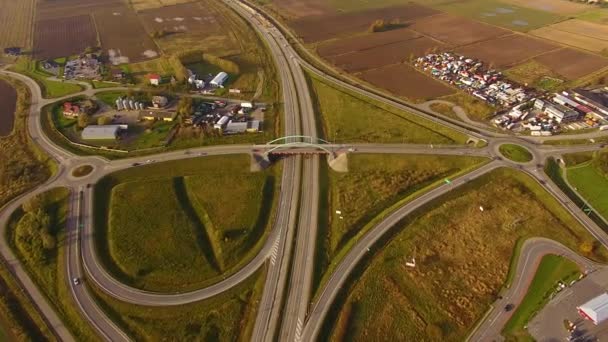 Le carrefour routier, vue de dessus — Video