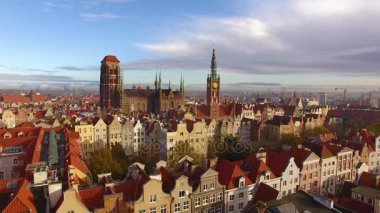Eski kasaba Gdansk, üstten görünüm