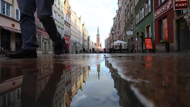 Отражение Гданьска — стоковое видео