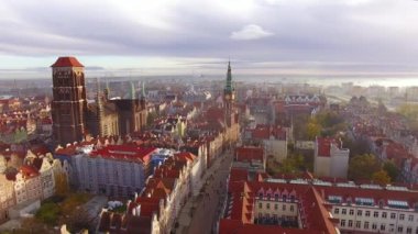 Eski kasaba Gdansk, üstten görünüm