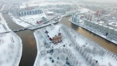 Anteni: Kaliningrad, Rusya'nın karla kaplı şehrin Katedrali