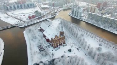 Anteni: Kaliningrad, Rusya'nın karla kaplı şehrin Katedrali