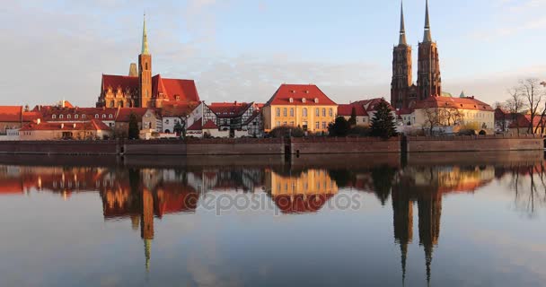 Cathedral Island Wroclaw Polandia — Stok Video