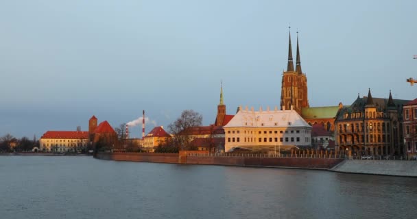 Ilha Catedral Wroclaw Polonia — Vídeo de Stock