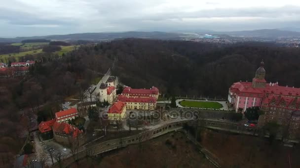 Swidnica Polen Januari 2018 Emergency Helling Van Drone Als Gevolg — Stockvideo