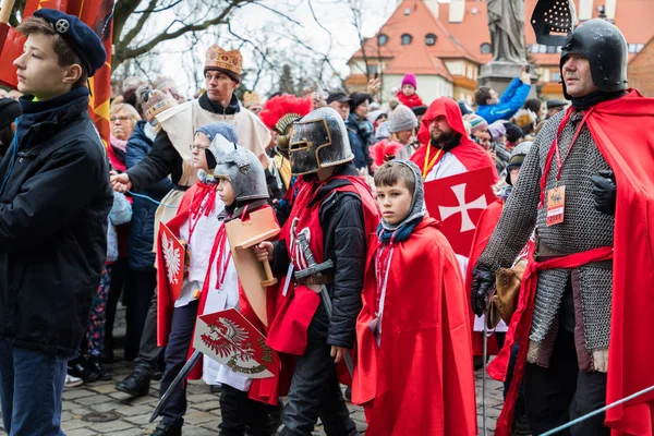 Firandet av tre kungar i Wroclaw, Polen — Stockfoto