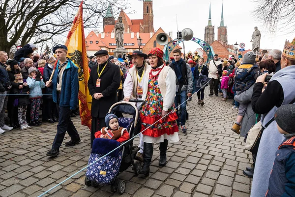 Celebração dos Três Reis em Wroclaw, Polônia — Fotografia de Stock