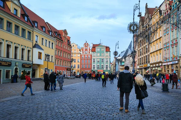 Der alte Marktplatz von Breslau, Polen — Stockfoto