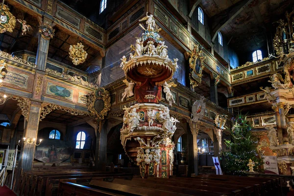 Malerisches Innere der Friedenskirche in Swidnica, Polen — Stockfoto
