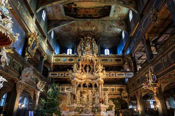 Pintoresco interior de la Iglesia de la Paz en Swidnica, Polonia — Foto de Stock