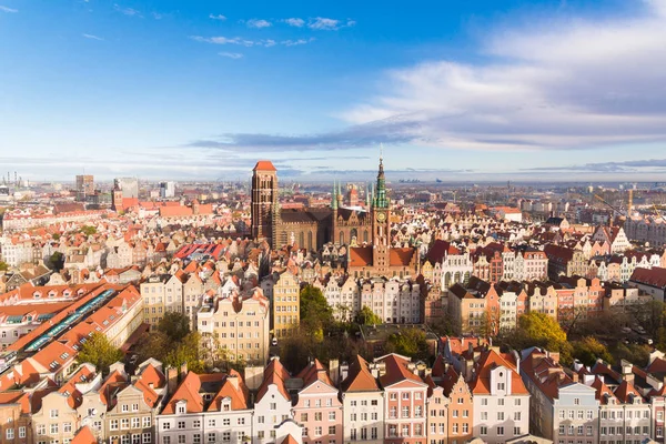 Oude stad van Gdansk, bovenaanzicht — Stockfoto