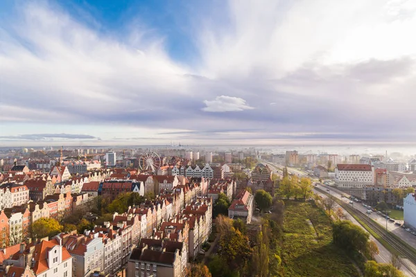 Oude stad van Gdansk, bovenaanzicht — Stockfoto