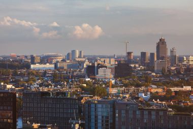 Gün batımında Amsterdam Cityscape