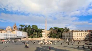 Roma, İtalya, Timelapse: Piazza del Popolo Meydanı