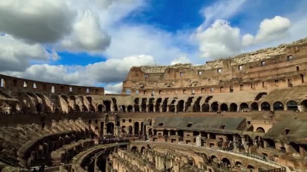 ローマ イタリア タイムラプス 遺跡コロシアムの晴れた日に — ストック動画
