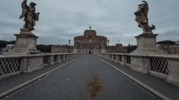 Roma Talya Hyperlapse Castle Sant Angelo — Stok video