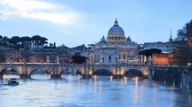 Roma, İtalya, Timelapse: Sunset Vatikan'ın üzerinde
