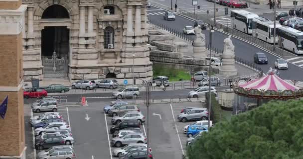 Ρώμη Ιταλία Μάρτιος 2018 Κίνηση Στο Δρόμο Κοντά Στο Δικαστικό — Αρχείο Βίντεο