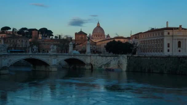 Рим Италия Timelapse Восход Солнца Над Ватиканом — стоковое видео