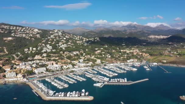 Luchtfoto Haven Van Andratx Mallorca Spanje — Stockvideo