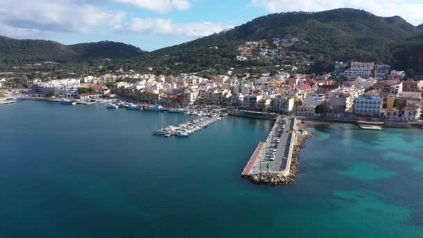 Luchtfoto Haven Van Andratx Mallorca Spanje — Stockvideo