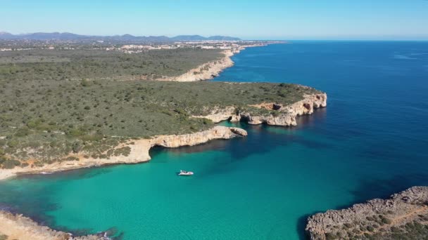 Lagune Cala Varques Majorque Vue Depuis Drone — Video