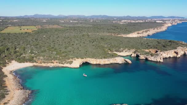 Lagune Cala Varques Majorque Vue Depuis Drone — Video