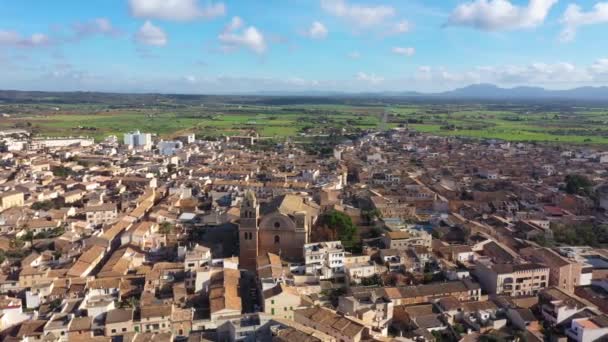 Oude Stad Van Campos Mallorca Spanje Uitzicht Vanaf Drone — Stockvideo