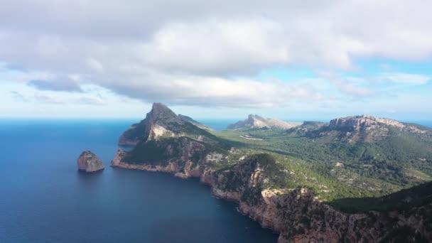 Spanya Mallorca Daki Cape Formentor Hava Görüntüsü — Stok video