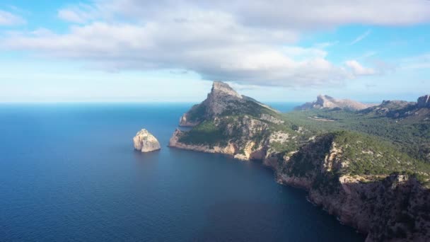 Spanya Mallorca Daki Cape Formentor Hava Görüntüsü — Stok video