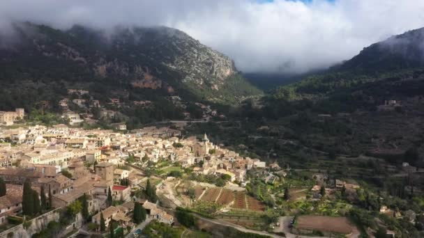 Uitzicht Vanuit Lucht Oude Badplaats Valldemossa Mallorca Spanje — Stockvideo
