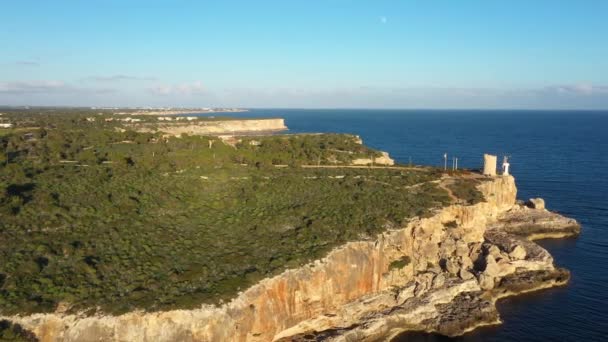 Antenne Baai Van Cala Figuera Mallorca Spanje Spanje — Stockvideo