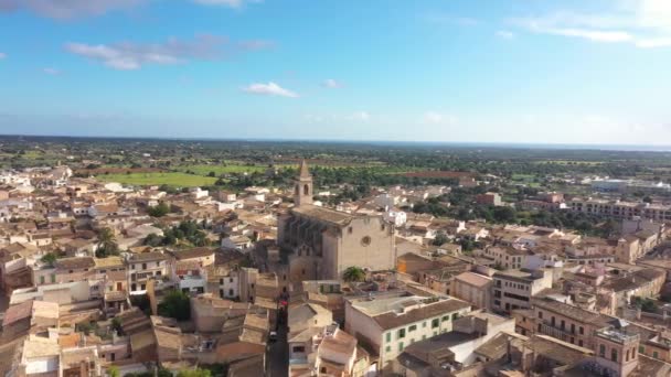 Altstadt Von Santanyi Auf Mallorca Spanien Blick Von Der Drohne — Stockvideo