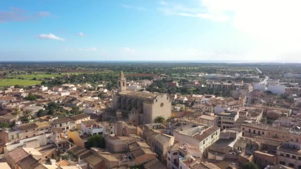 Altstadt Von Santanyi Auf Mallorca Spanien Blick Von Der Drohne — Stockvideo