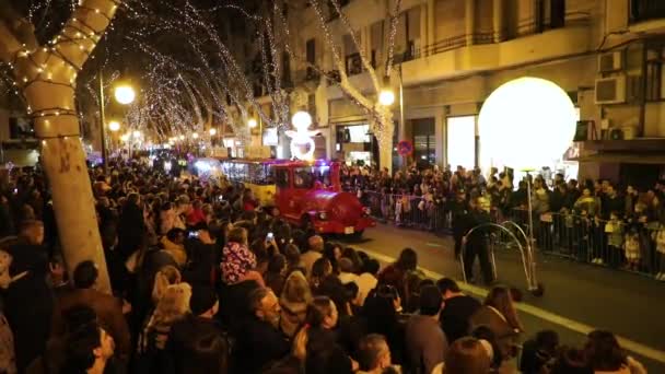Palma Mallorca Spanje Januari 2020 Carnavalsoptocht Een Stadsstraat Dag Van — Stockvideo