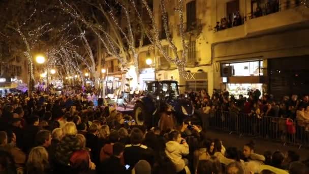 Palma Mallorca Spanje Januari 2020 Carnavalsoptocht Een Stadsstraat Dag Van — Stockvideo