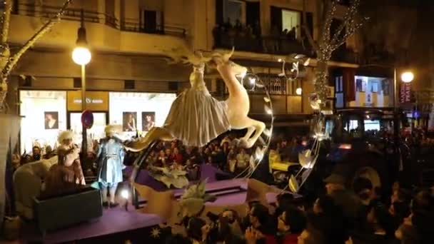 Palma Mallorca España Enero 2020 Procesión Carnaval Una Calle Ciudad — Vídeos de Stock