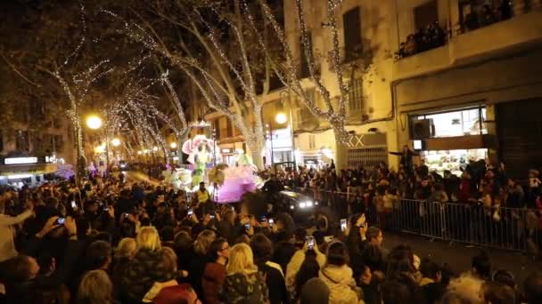 Palma Mallorca Španělsko Ledna 2020 Karnevalový Průvod Městské Ulici Den — Stock video