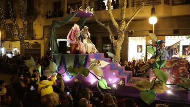 Palma Mallorca Spain January 2020 Карнавальна Процесія Міській Вулиці День — стокове відео