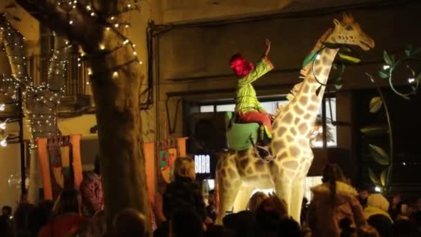 Palma Maiorca Espanha Janeiro 2020 Procissão Carnaval Uma Rua Cidade — Vídeo de Stock