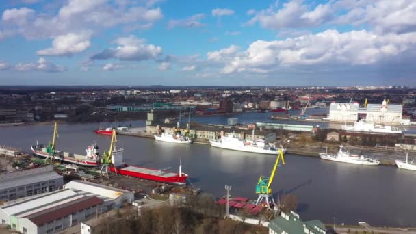 Porto Kaliningrad Vista Dall Alto — Video Stock