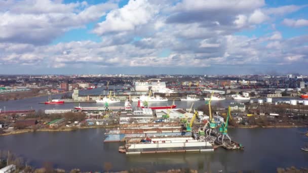 Kaliningrad Limanı Yukarıdan Görünüm — Stok video