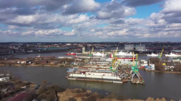 Der Hafen Von Kaliningrad Blick Von Oben — Stockvideo