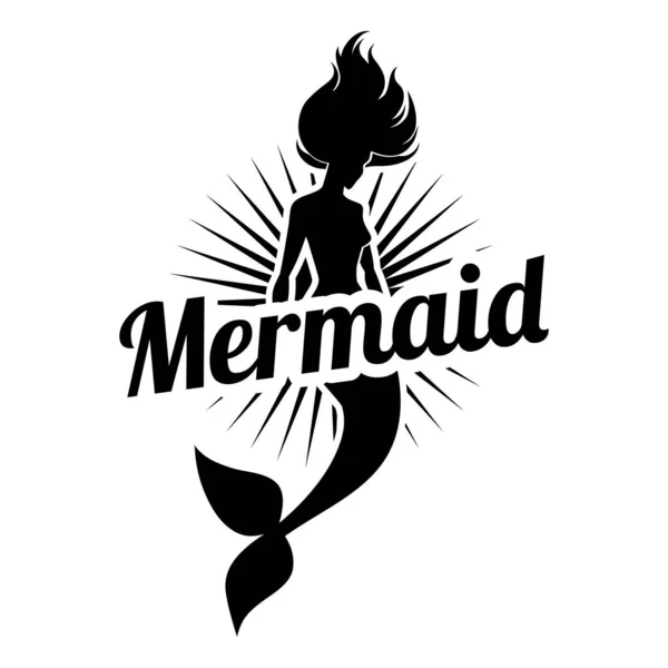 Meerjungfrau Logo Für Ihr Design Sauberes Meerjungfrau Logo Mit Silhouette — Stockfoto