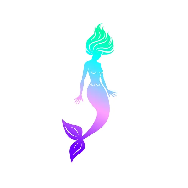 Logo Sirena Para Diseño Logo Sirena Limpia Con Silueta —  Fotos de Stock