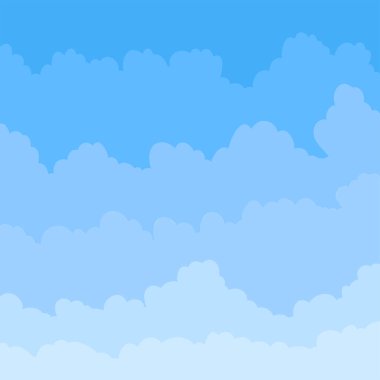 Çizgi film vektörü arkaplan vektörü mavi gökyüzünü bulutlandırır