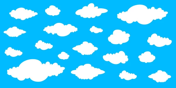 Seamless Cartoon clouds background. Vector blue sky — Stock Vector