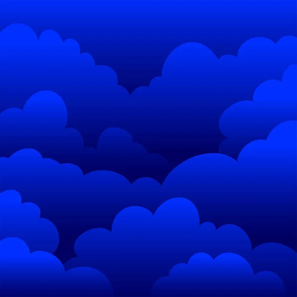 Mörk tecknad moln bakgrund. Vektorblå himmel — Stock vektor