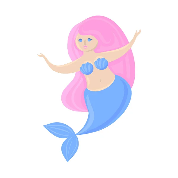 Dibujos animados vector sirena cuento de hadas elemento de carácter femenino — Archivo Imágenes Vectoriales