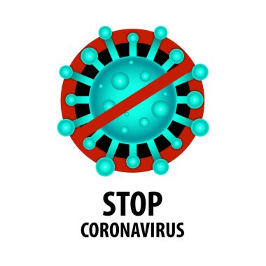 Coronavirus vektör elementini durdur. Virüslü dur işareti